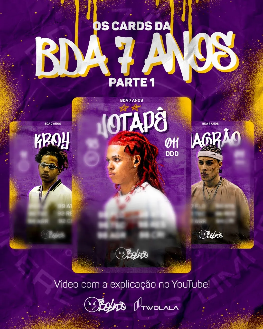 Os cards da BDA 7 anos