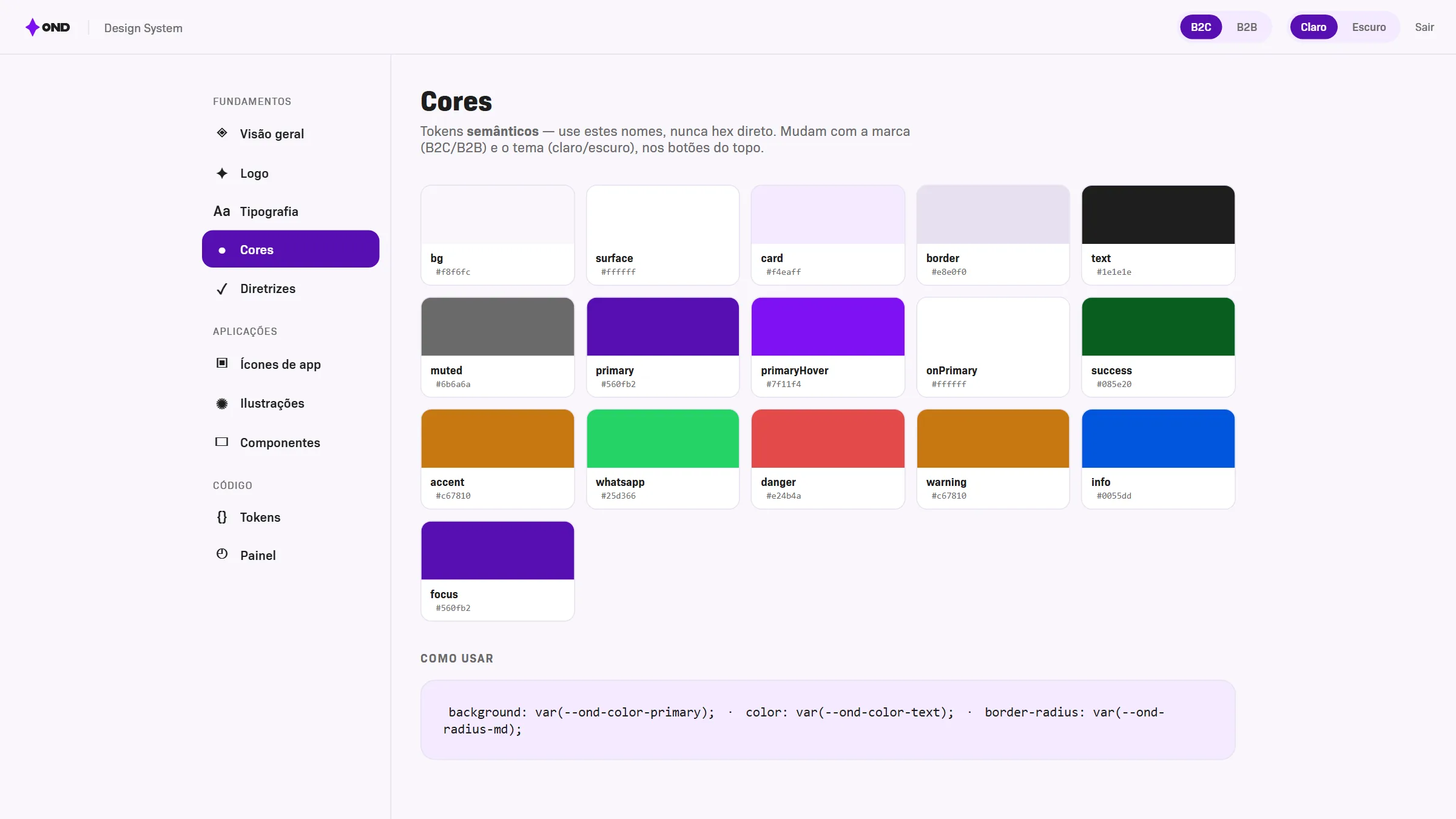 OND · Design System, design system · viagens com IA (OND · Agama), imagem 3 de 6