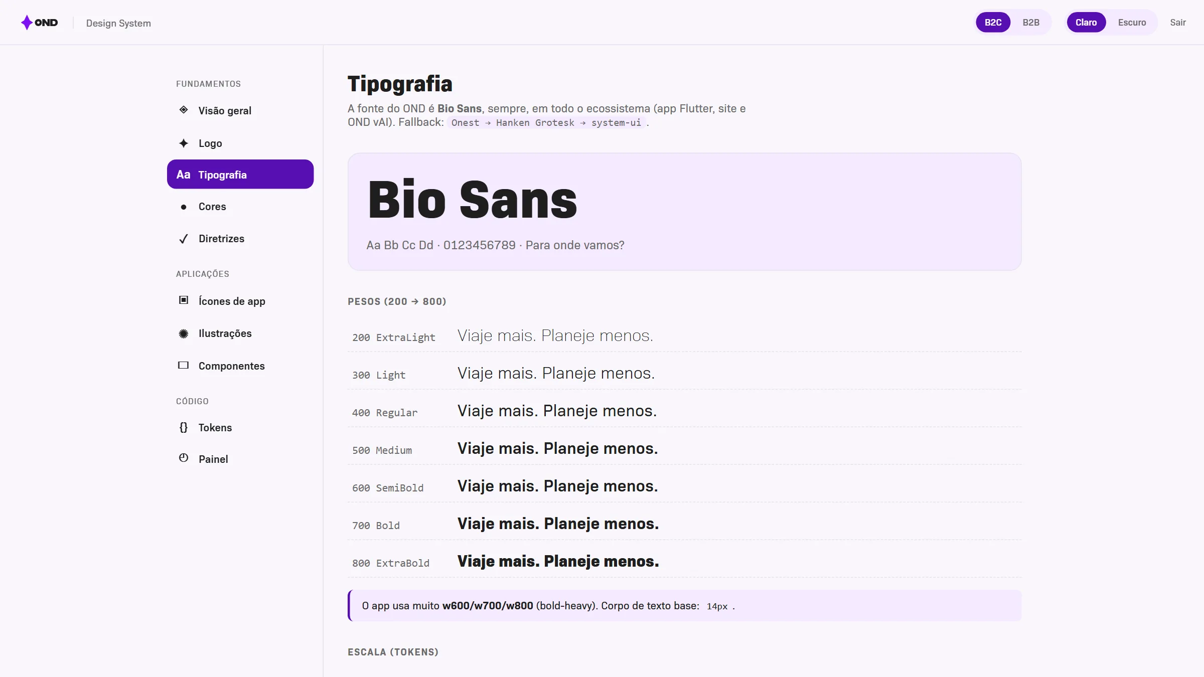 OND · Design System, design system · viagens com IA (OND · Agama), imagem 4 de 6