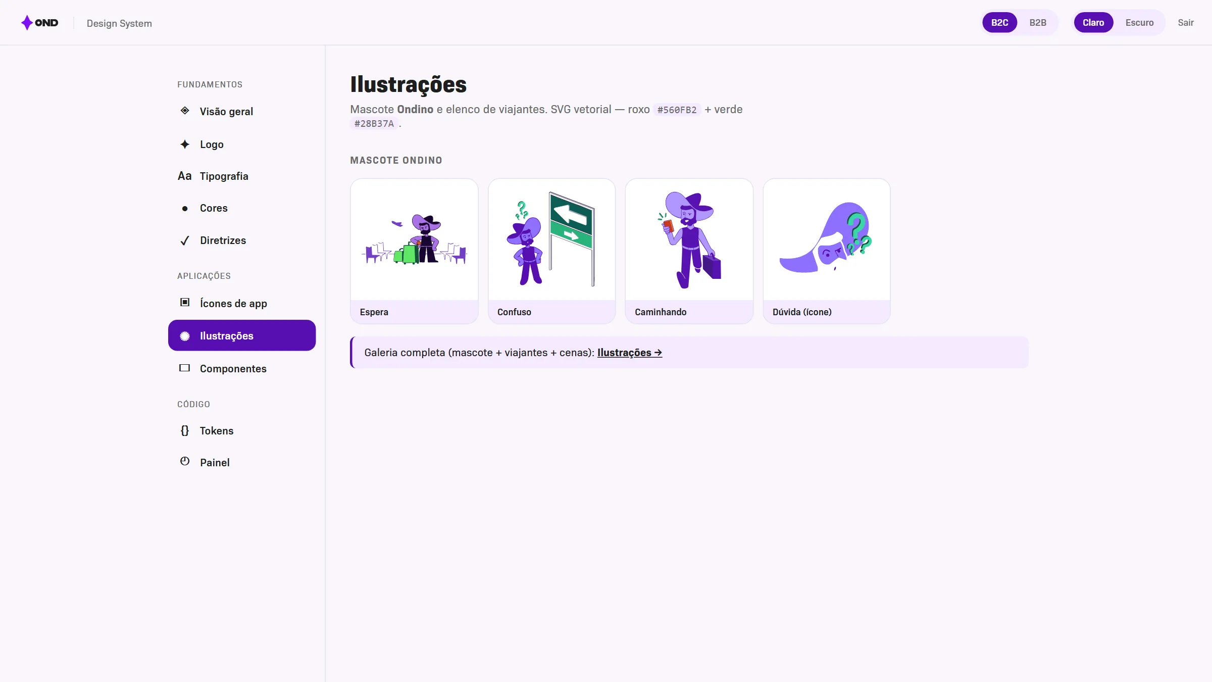 OND · Design System, design system · viagens com IA (OND · Agama), imagem 5 de 6